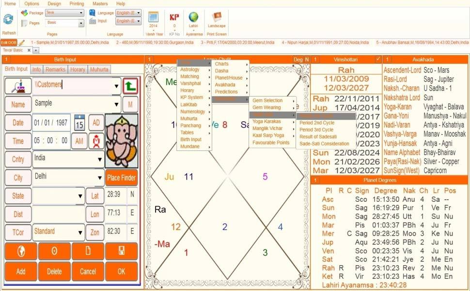 Leostar(Kundli Software) Teva, Leostar Option level 4