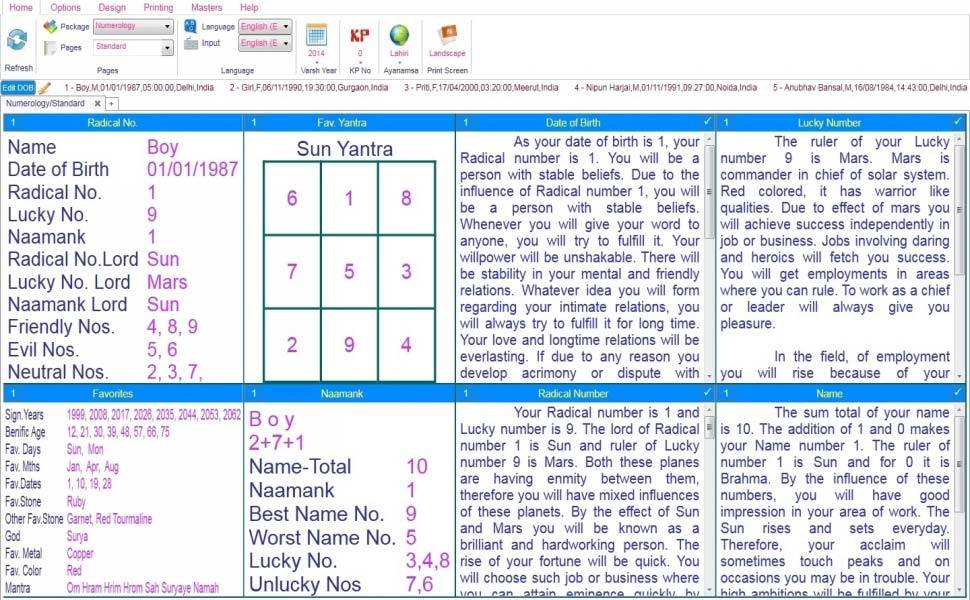 Leostar Best software for Numerology, Standard