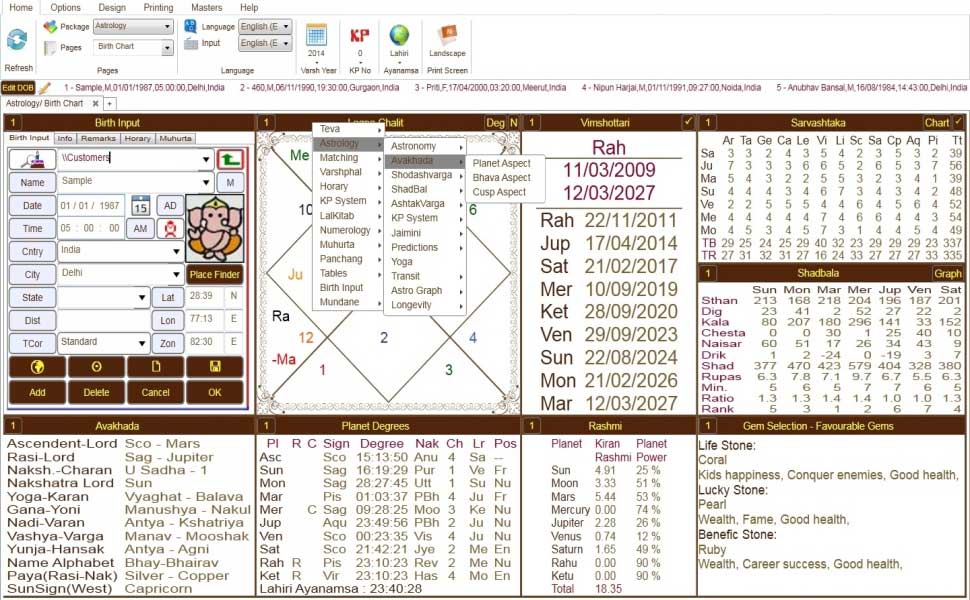 Leostar(Horoscope) Astrology, Leostar Birth Chart