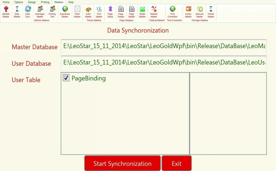 Leostar Astrological Software, Leostar master, Data  Synchronization
