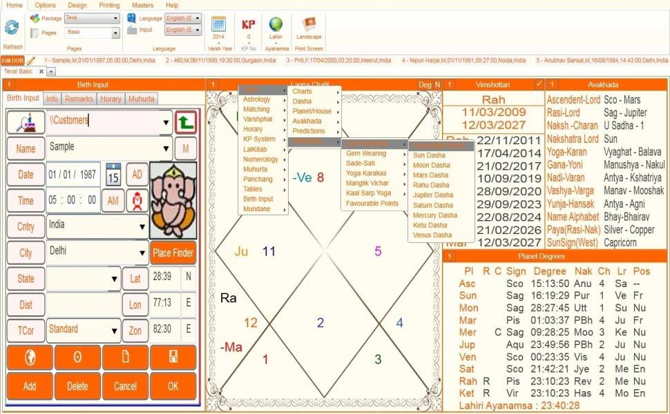 Leostar(Kundli Software) Teva, Leostar Option level 3